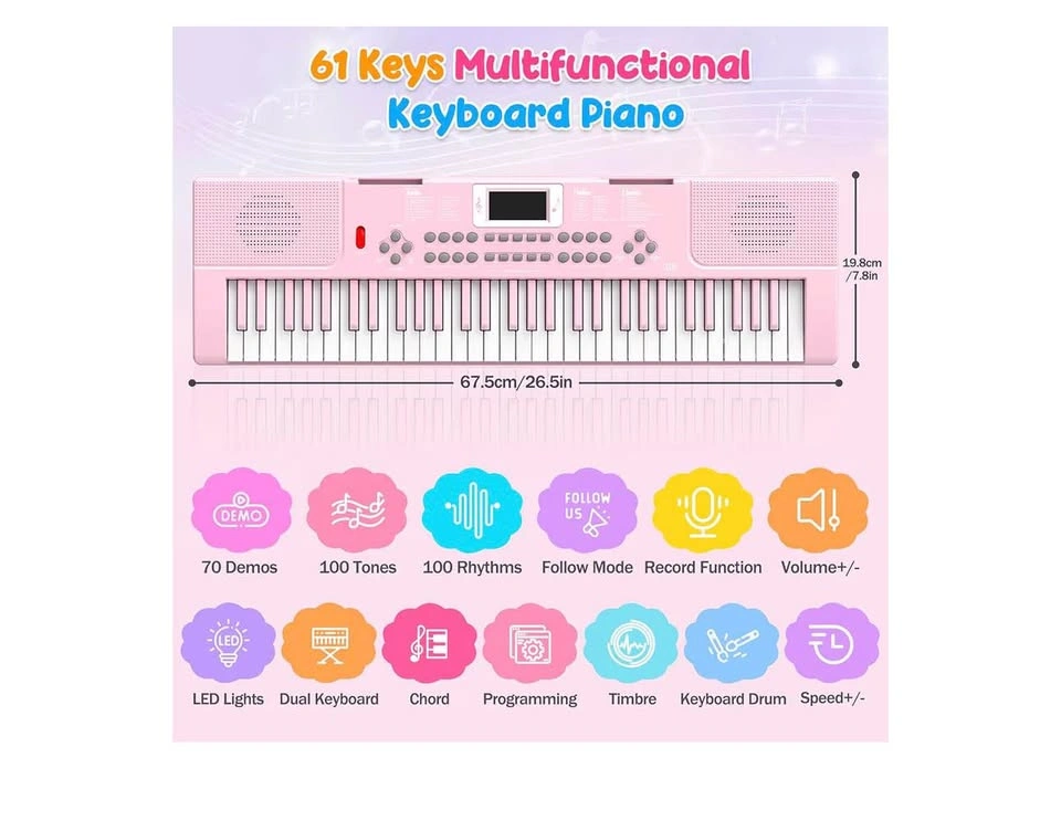 Piano Keyboard, 61 Key Kids Music Toy - photo 2