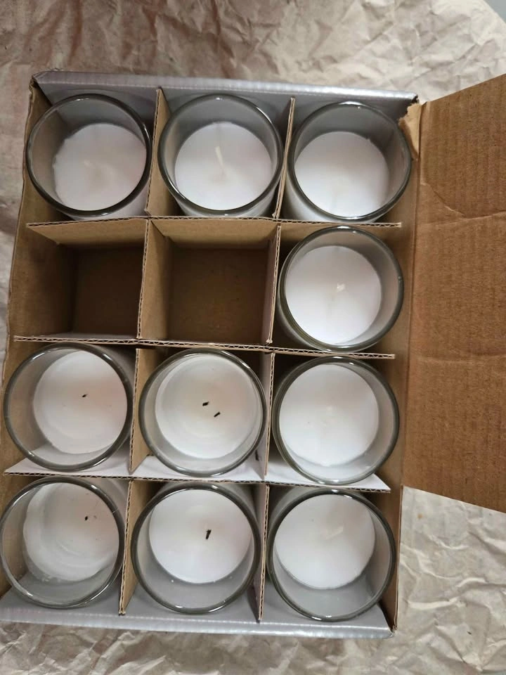 White Candles in Glass Jars - 2 missing, 4 used, 6 new - photo 2