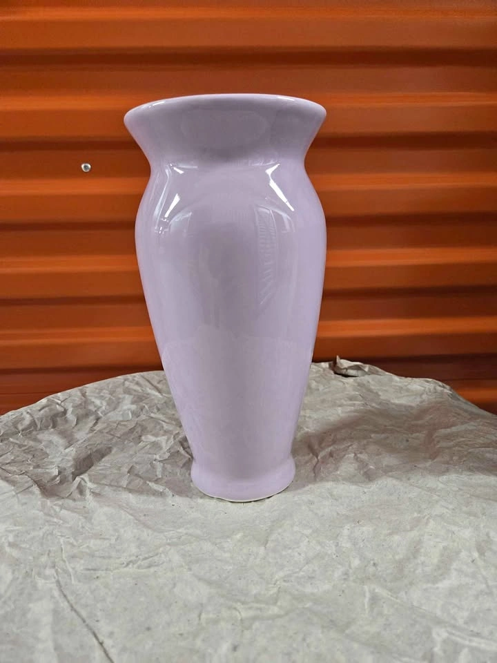 Pretty lavender ceramic vase 10 inches tall