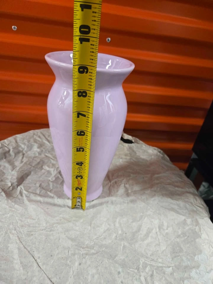 Pretty lavender ceramic vase 10 inches tall - photo 3