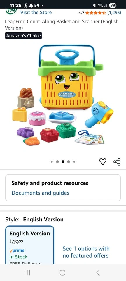 EEUC LeapFrog® Count-Along Basket & Scanner™ Play Food Shopping - photo 3