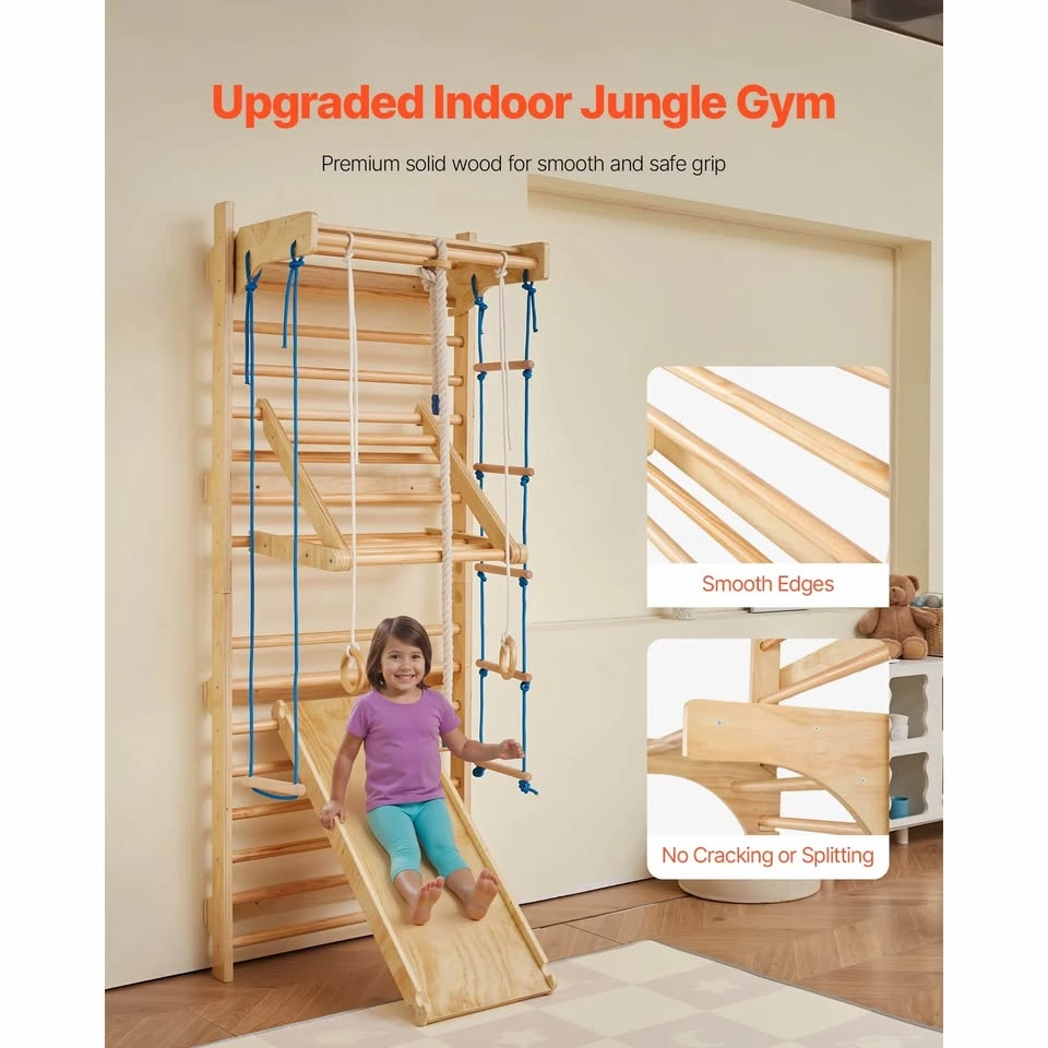 8-in-1 Solid Wood Indoor Jungle Gym Swedish Ladder - photo 2