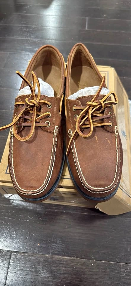 Polo Ralph Lauren Brown Leather Boat Shoes 9 8.5