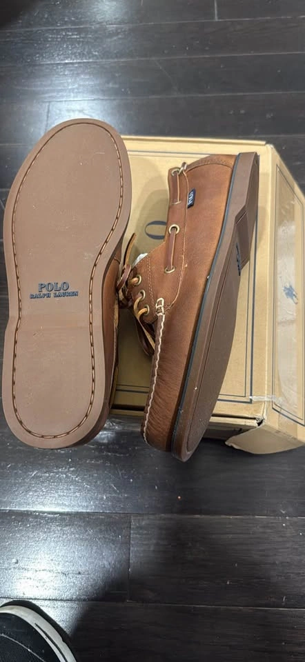 Polo Ralph Lauren Brown Leather Boat Shoes 9 8.5 - photo 3