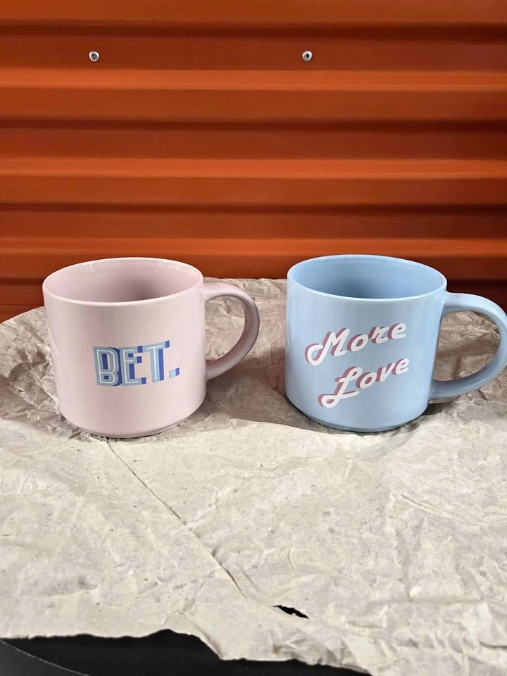 Cute Pink and Blue Mugs Set