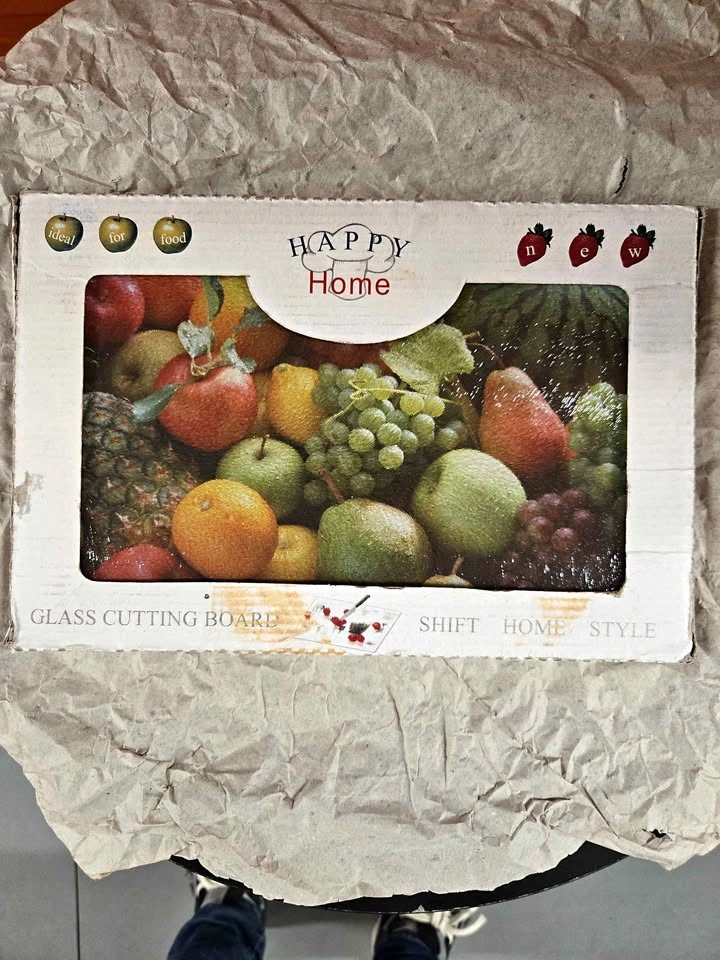 Happy Home Glass Cutting Board Fruit Design