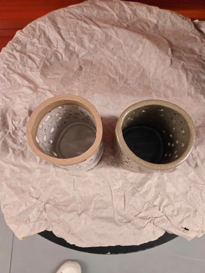 Set of 2 Ceramic Perforated Votive Holders - photo 3