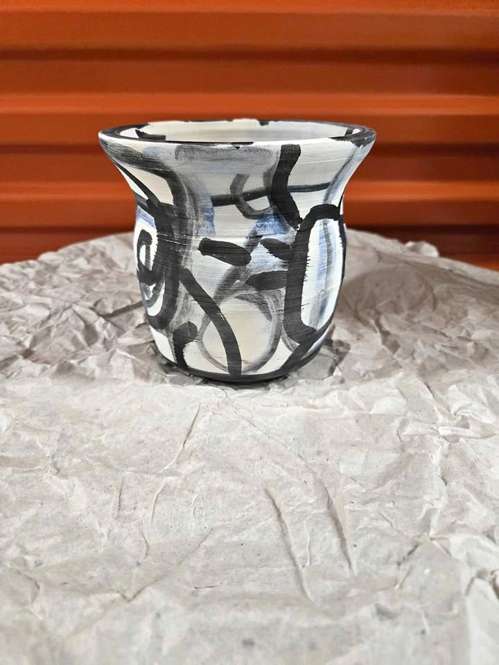 Abstract Ceramic Vase Planter 4.5 inches