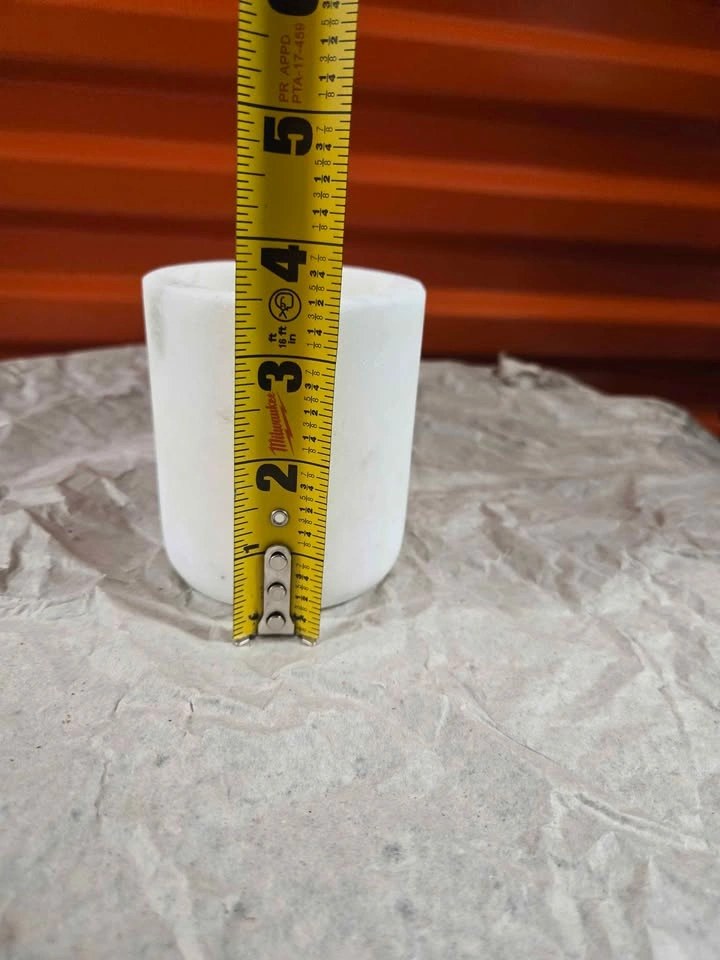 White Marble Cup Holder approx 3.5in tall - photo 2