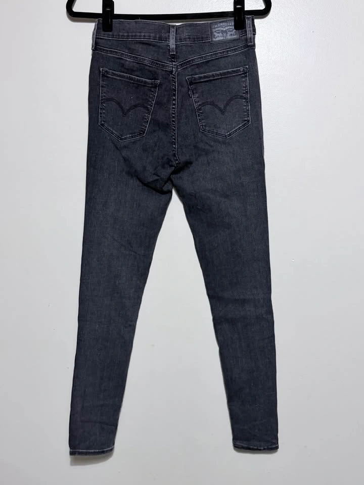 Levi's 720 High-Rise Super Skinny Jeans Dark Gray Wash Size 27 - photo 3