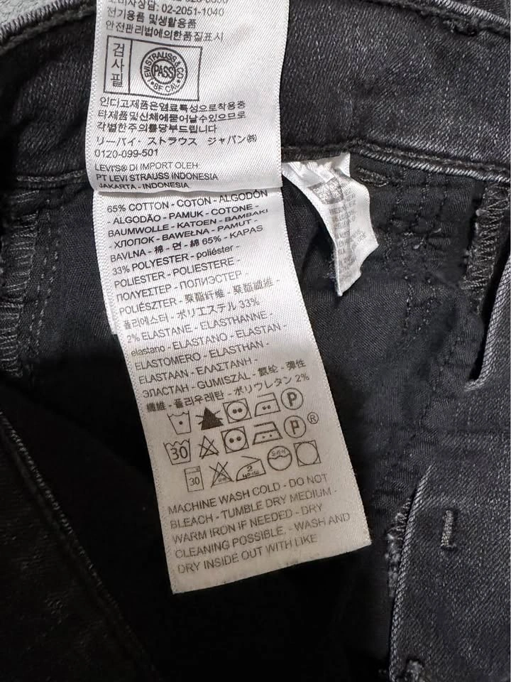 Levi's 720 High-Rise Super Skinny Jeans Dark Gray Wash Size 27 - photo 5