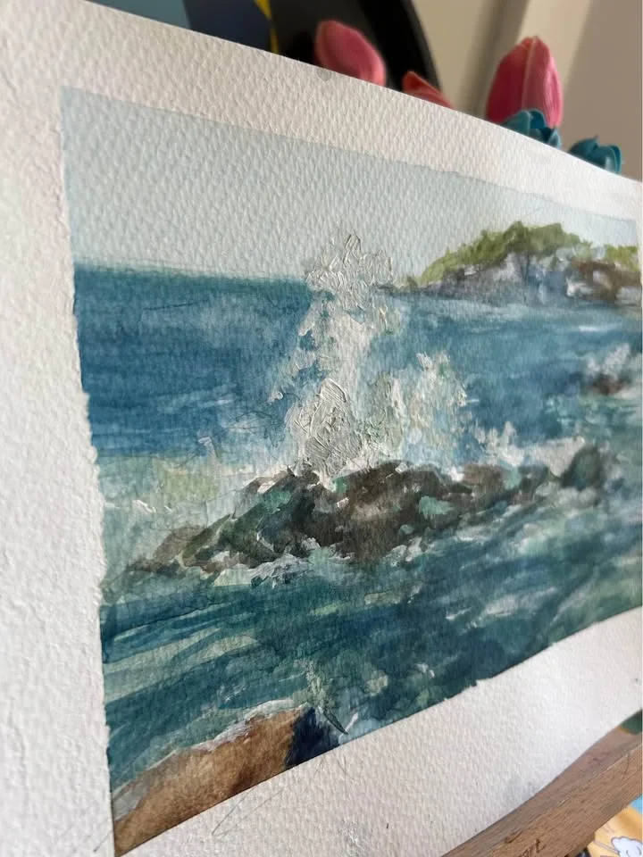 "Waves" original watercolour/mixed media painting image indicator(3)
