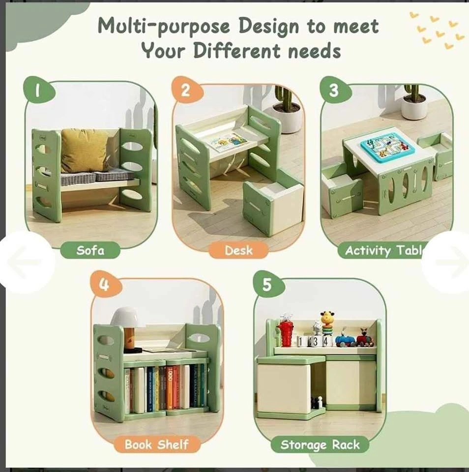 BanaSuper Kid's Table and 2 Chairs Set (Green) - photo 3