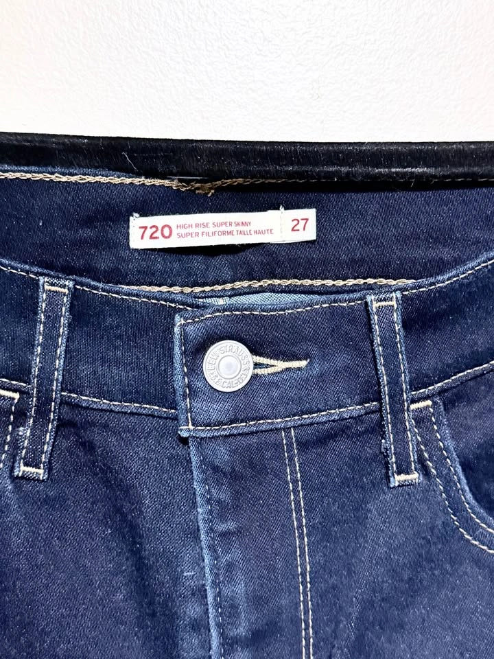 Levi’s 720 High Rise Super Skinny Jeans Dark Indigo NWOT Size 27 - photo 5