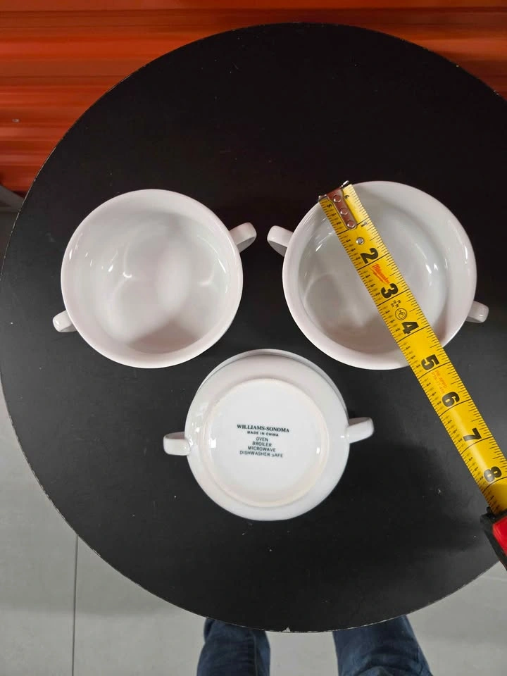 Williams-Sonoma White Soup Bowls with Handles - Set of 3 - photo 2