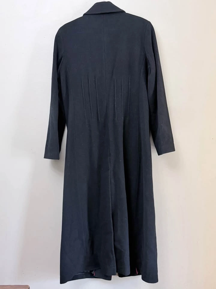 Jessica Long Black Wool Trench Coat - Women's Size 16 - photo 3