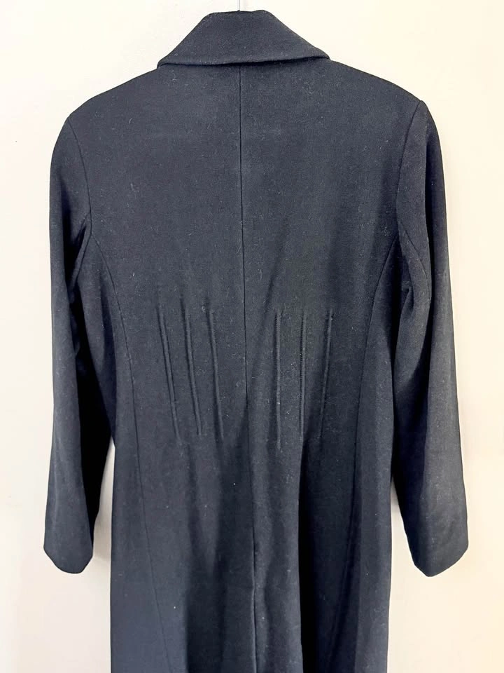Jessica Long Black Wool Trench Coat - Women's Size 16 - photo 4