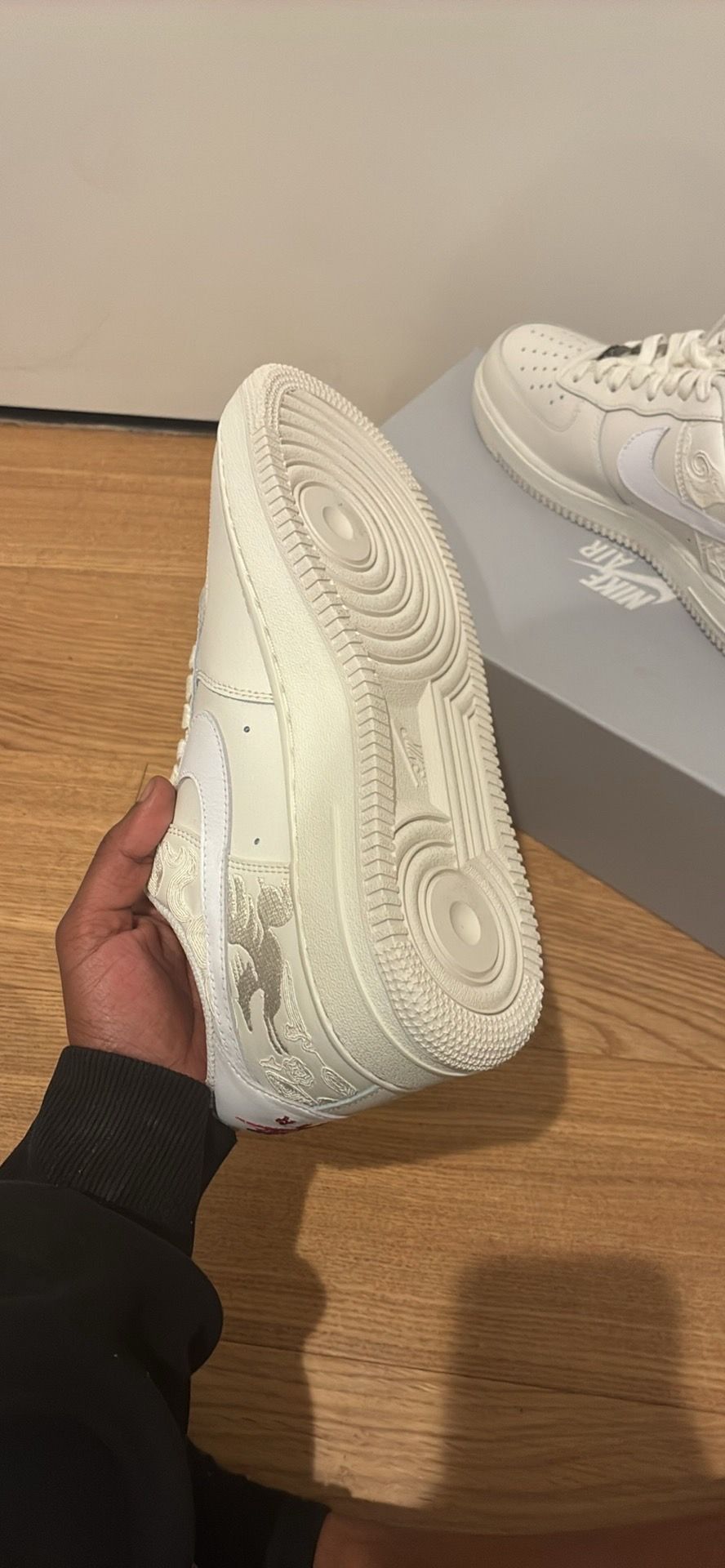 Tan & White AF1 With Design