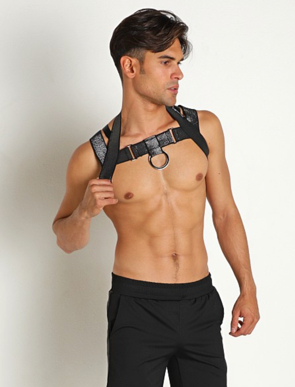 STUD GRAPHITE V-BACK RING HARNESS BLACK