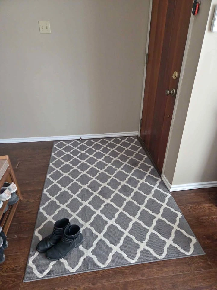 4x6' Grey and white area rug
