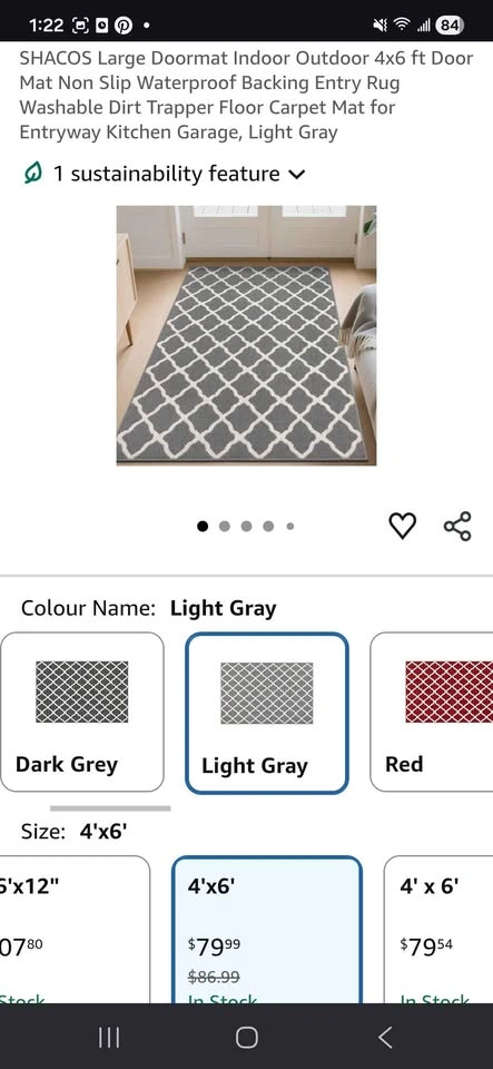 4x6' Grey and white area rug - photo 2