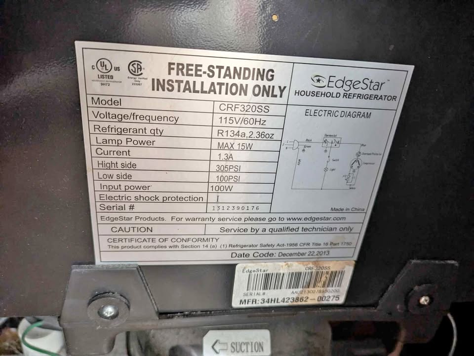 Mini edgestar refrigerator