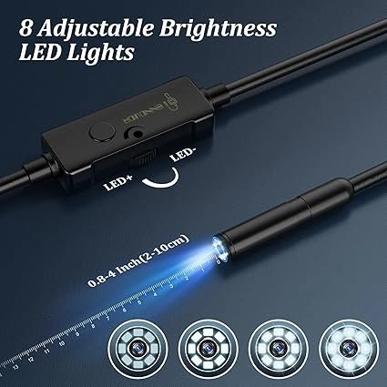 Endoscope Camera with Light, HD, Adjustable LED Lights, IP67 Wat - photo 3
