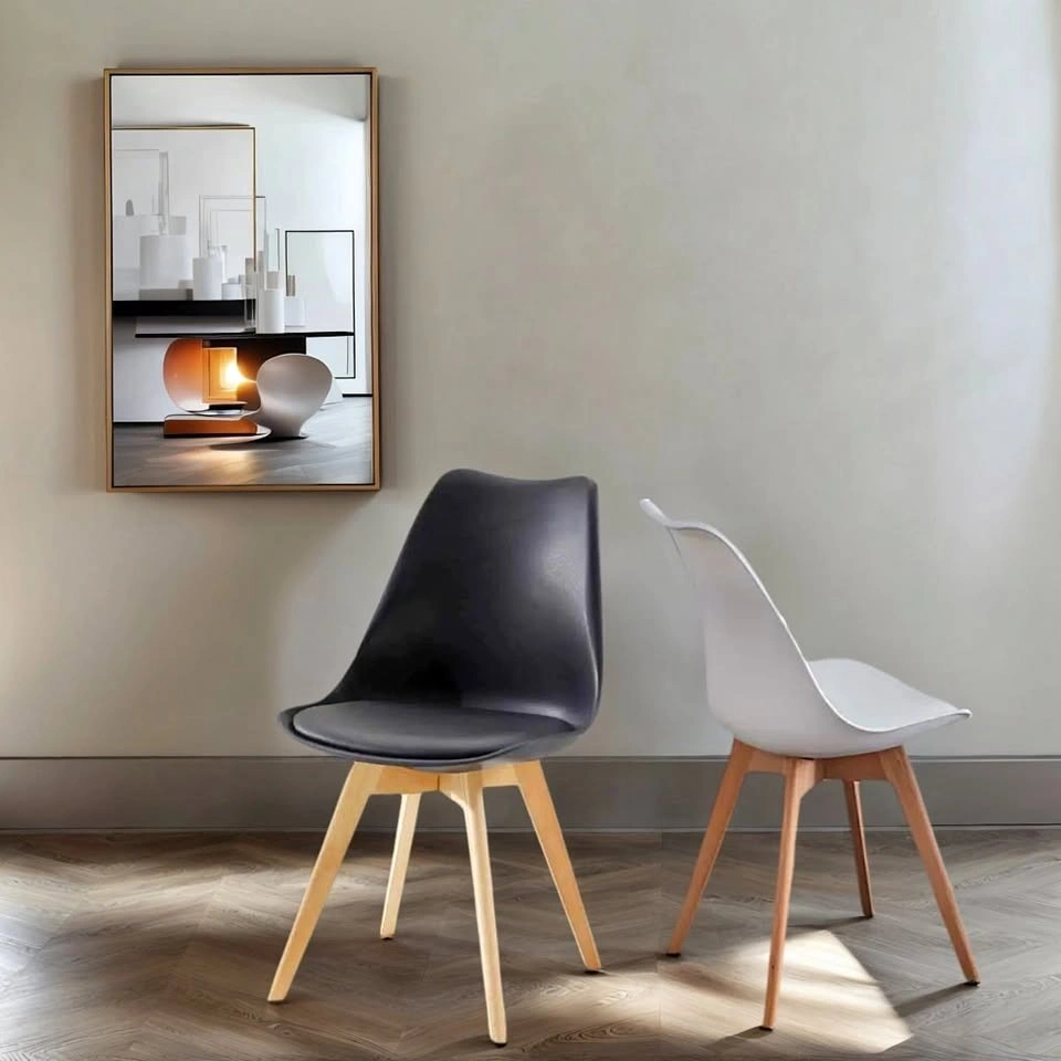 Eames Style Nordic Backrest Chair - Black, White, Grey