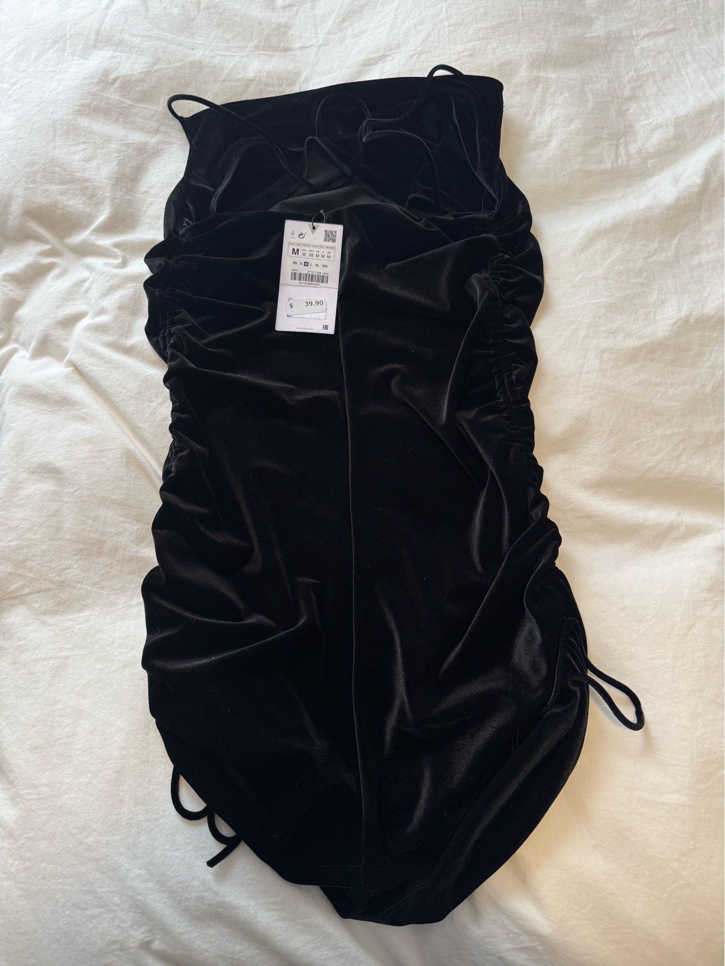 Zara Black Velvet Dress Size M - photo 2