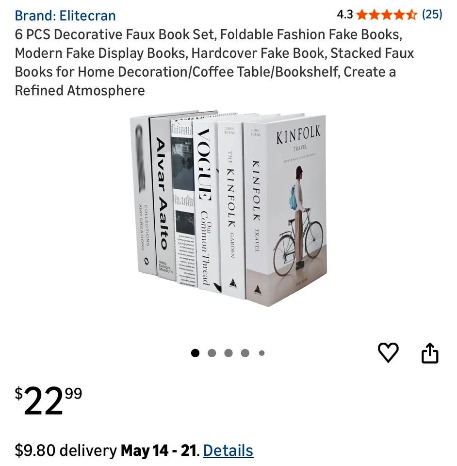 Decorative Faux Book Set 6pcs
