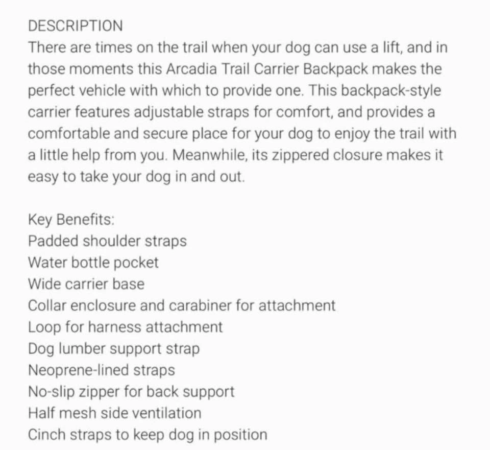Arcadia Trail Reflective Dog Soft Carrier Backpack - photo 3