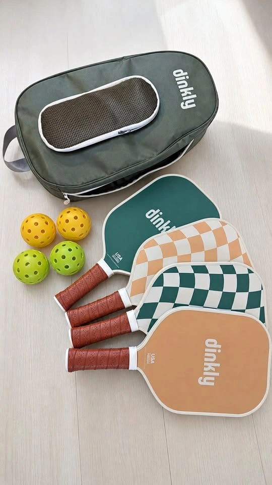 Dinkly Pickleball Set - 4 Paddles + 4 Balls + Bag