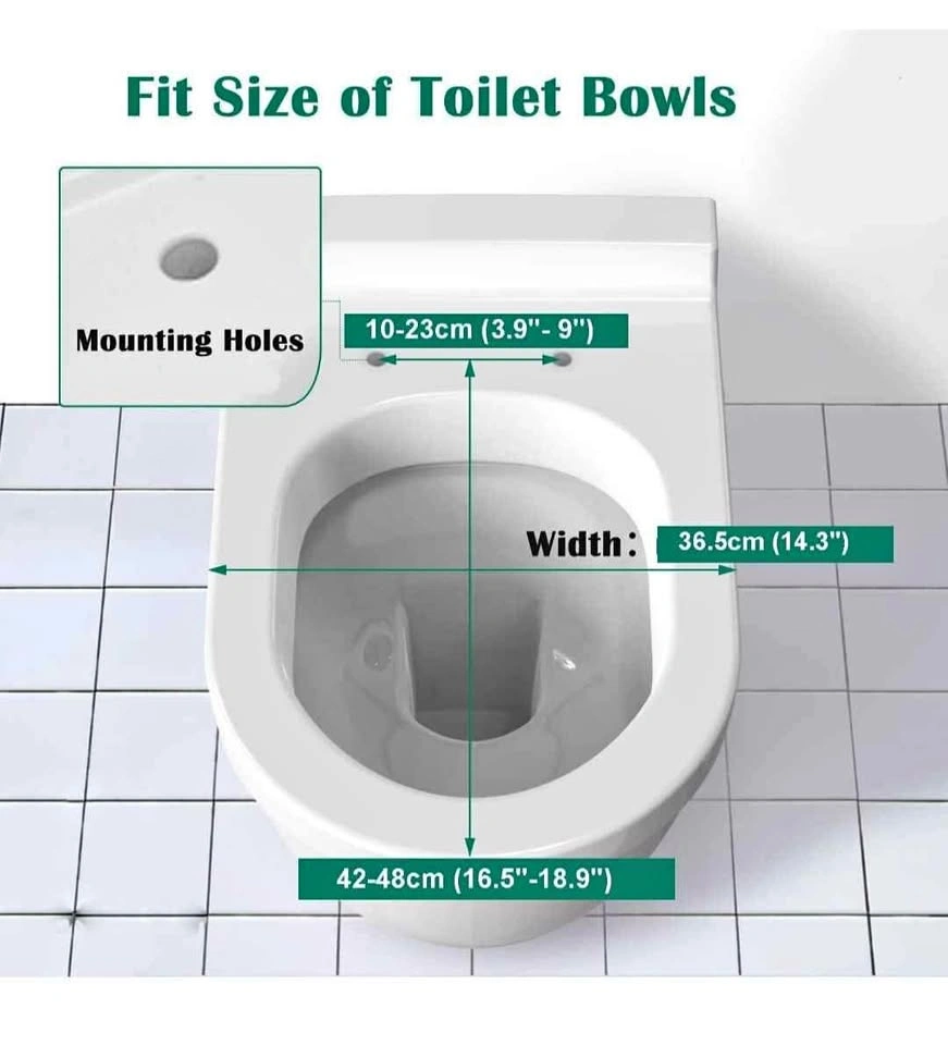 D Shaped Soft Close Toilet Seat - White, Quick Release