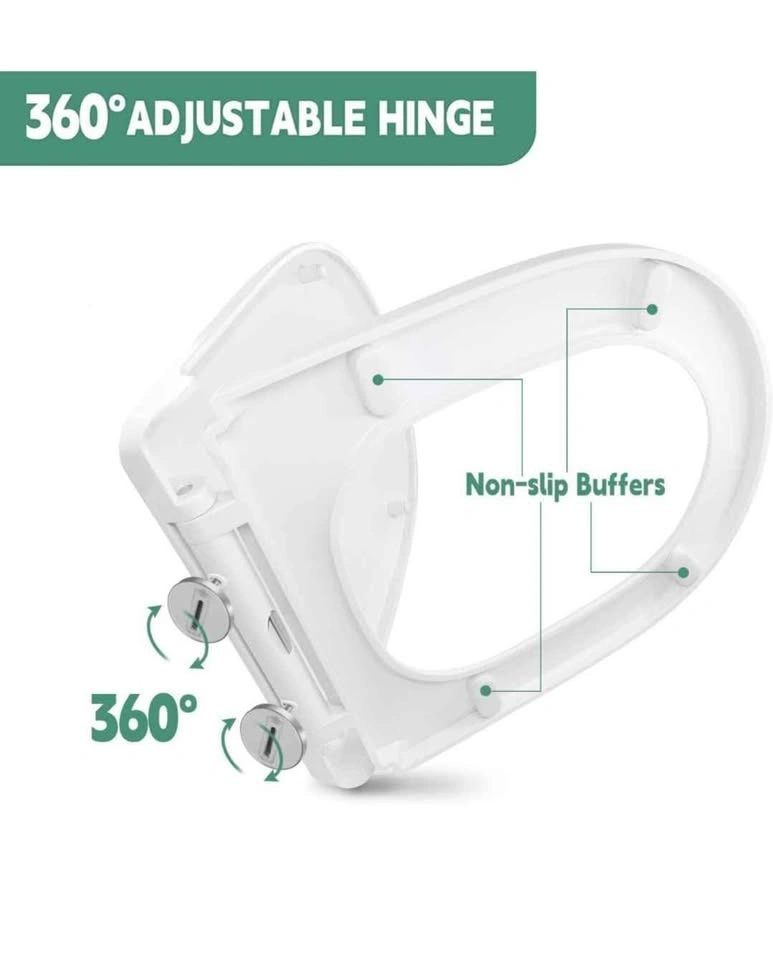 D Shaped Soft Close Toilet Seat - White, Quick Release - photo 3