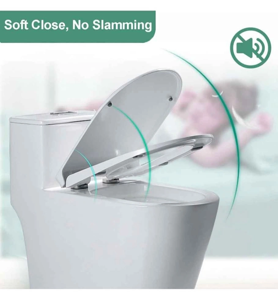 D Shaped Soft Close Toilet Seat - White, Quick Release - photo 5