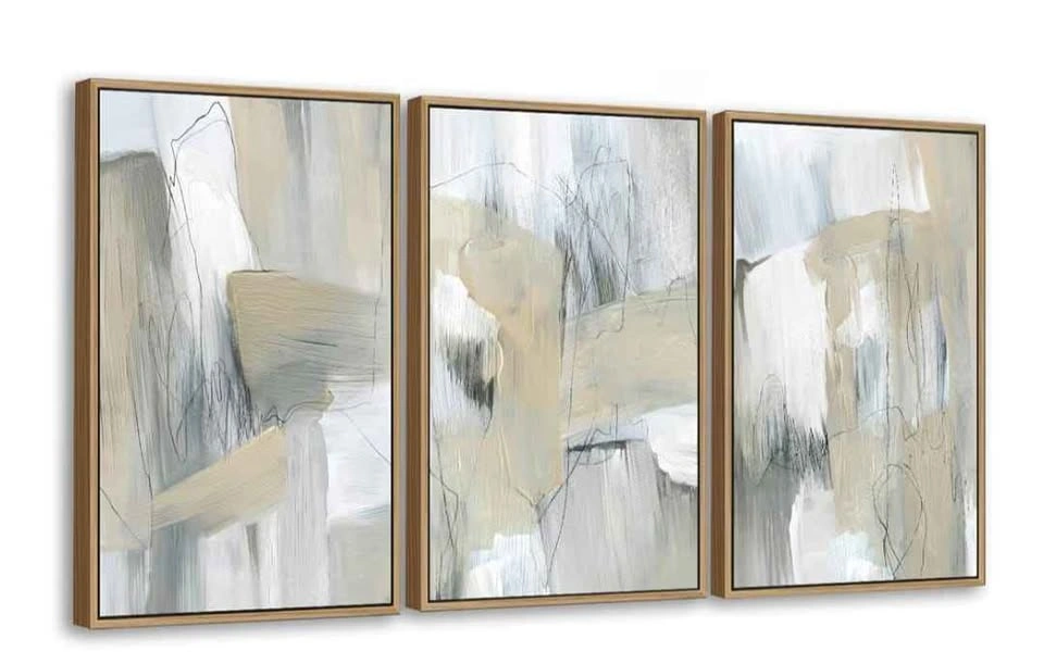 3 Piece Abstract Framed Canvas Wall Art Set (Brand New) - photo 2