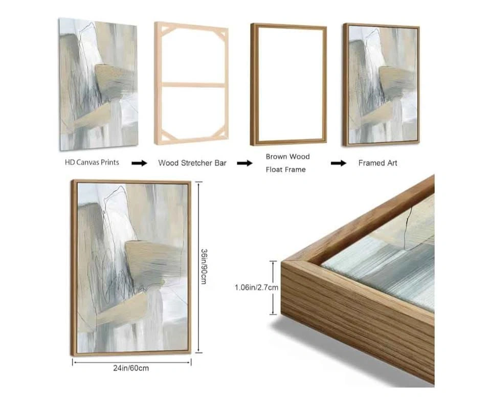 3 Piece Abstract Framed Canvas Wall Art Set (Brand New) - photo 3
