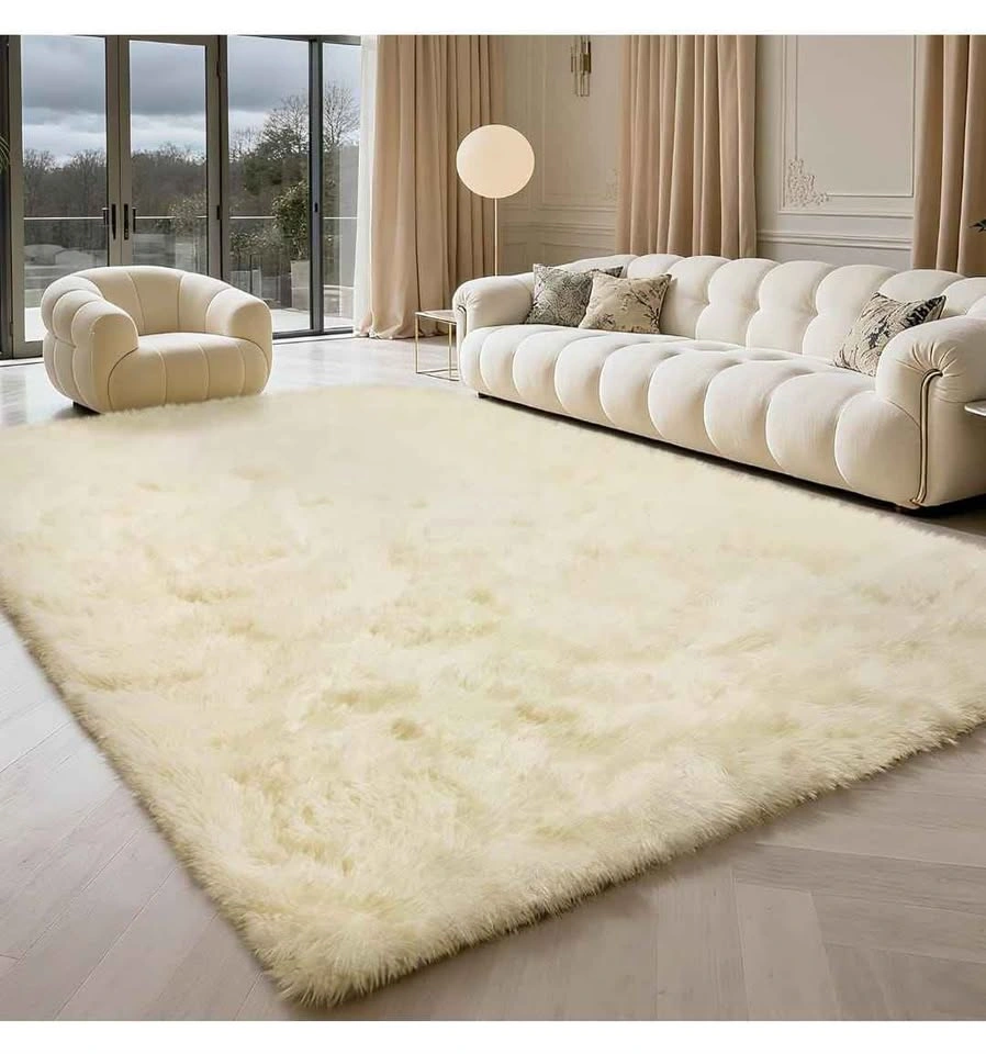 Cream Shag Area Rug 6x9 ft (Brand New) - photo 3