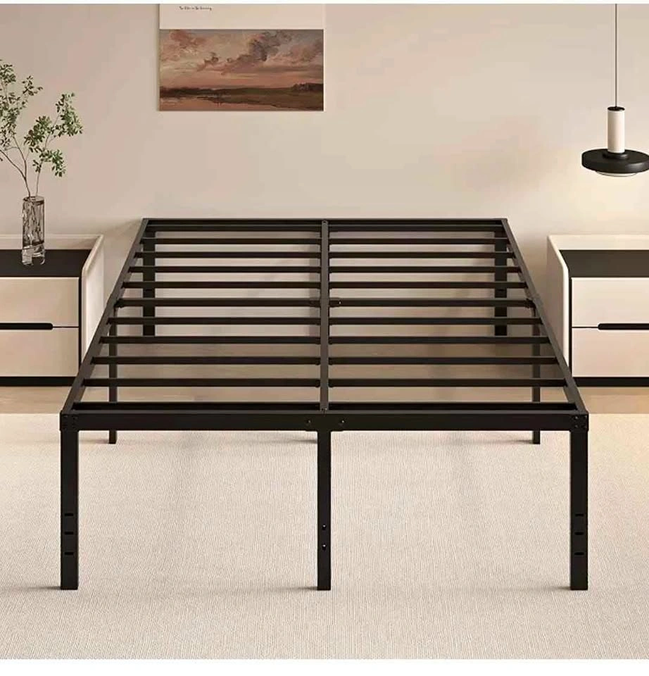 HOBINCHE King Size Bed Frame - 20 Inch Black Metal Platform