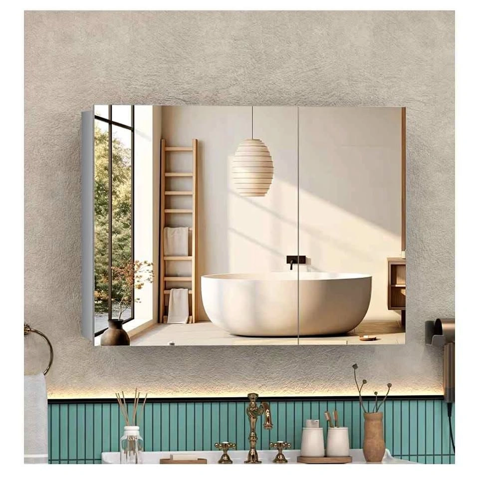 Brand new 36x24 Large Silver Medicine Cabinet Mirror - Storage