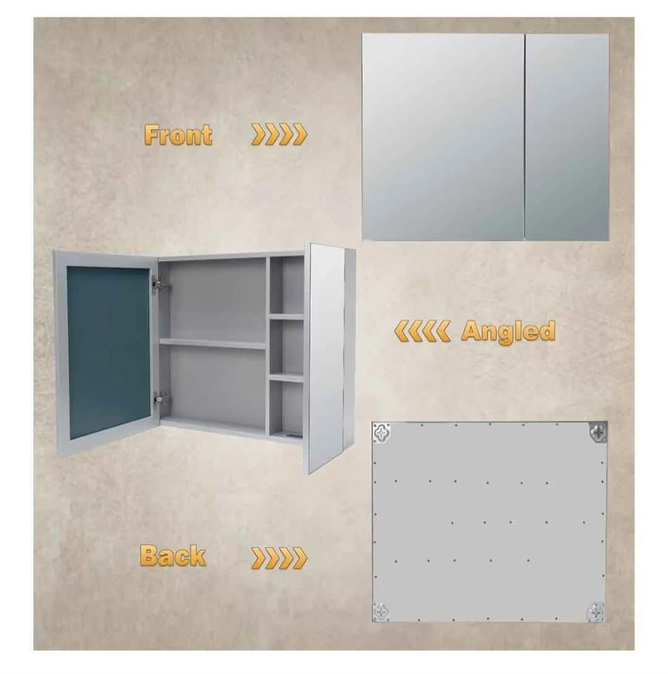 Brand new 36x24 Large Silver Medicine Cabinet Mirror - Storage - photo 2