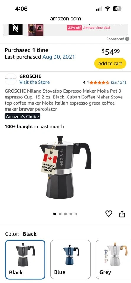 GROSCHE Milano Stovetop Espresso Maker - 9 Cup - photo 4