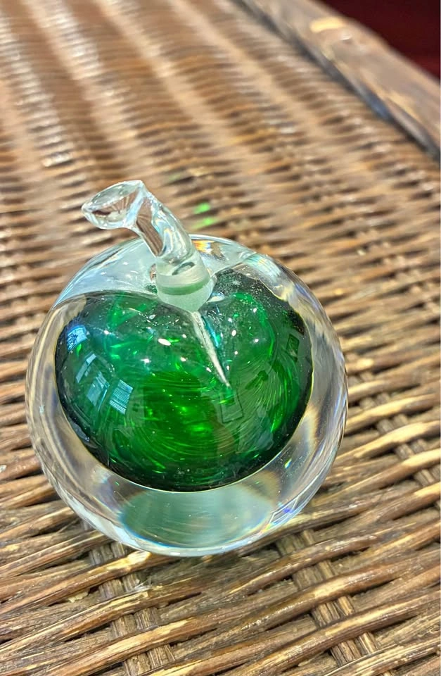 Vintage signed Kosta Boda glass apple