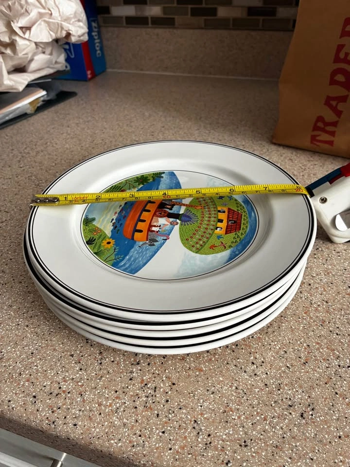 5 Villeroy & Boch 8” Naïf Village Scene Desert Plates - photo 2