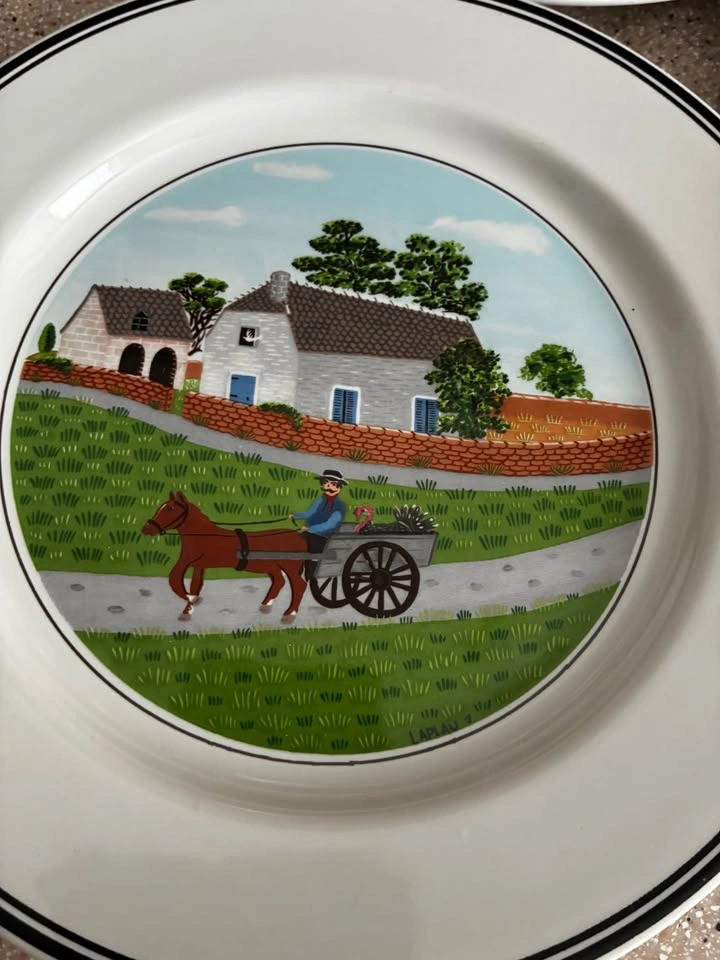 5 Villeroy & Boch 8” Naïf Village Scene Desert Plates - photo 4