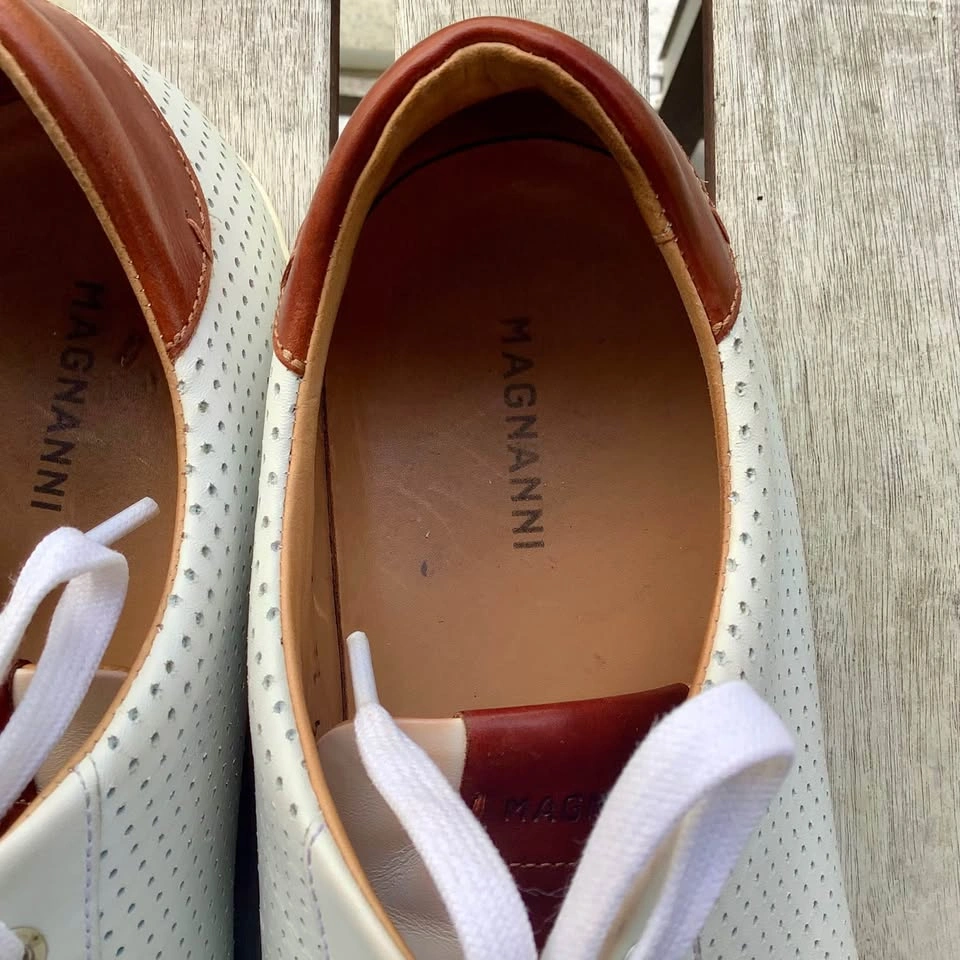 Magnanni Costa Perforated Lace-Up Shoes White - US 12 (EU 45) - photo 5