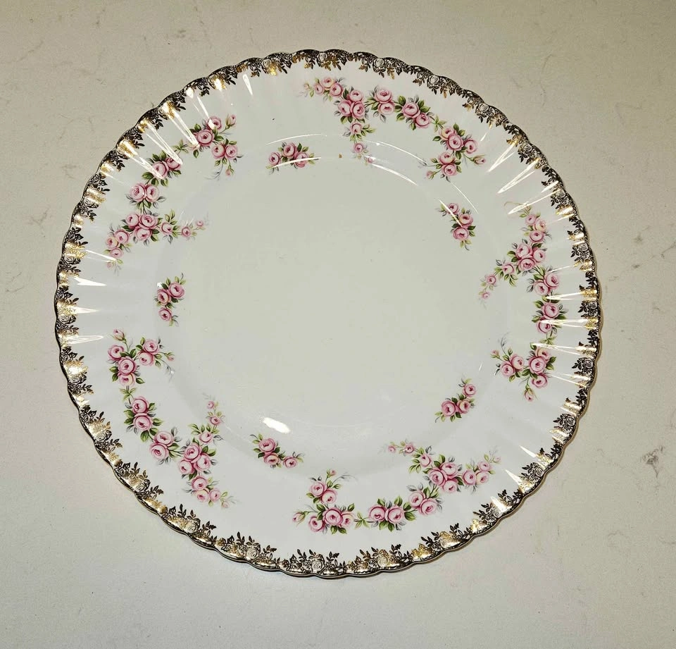 Vintage Royal Albert Dimity Rose 4-Piece Bone China Plate Set - photo 5