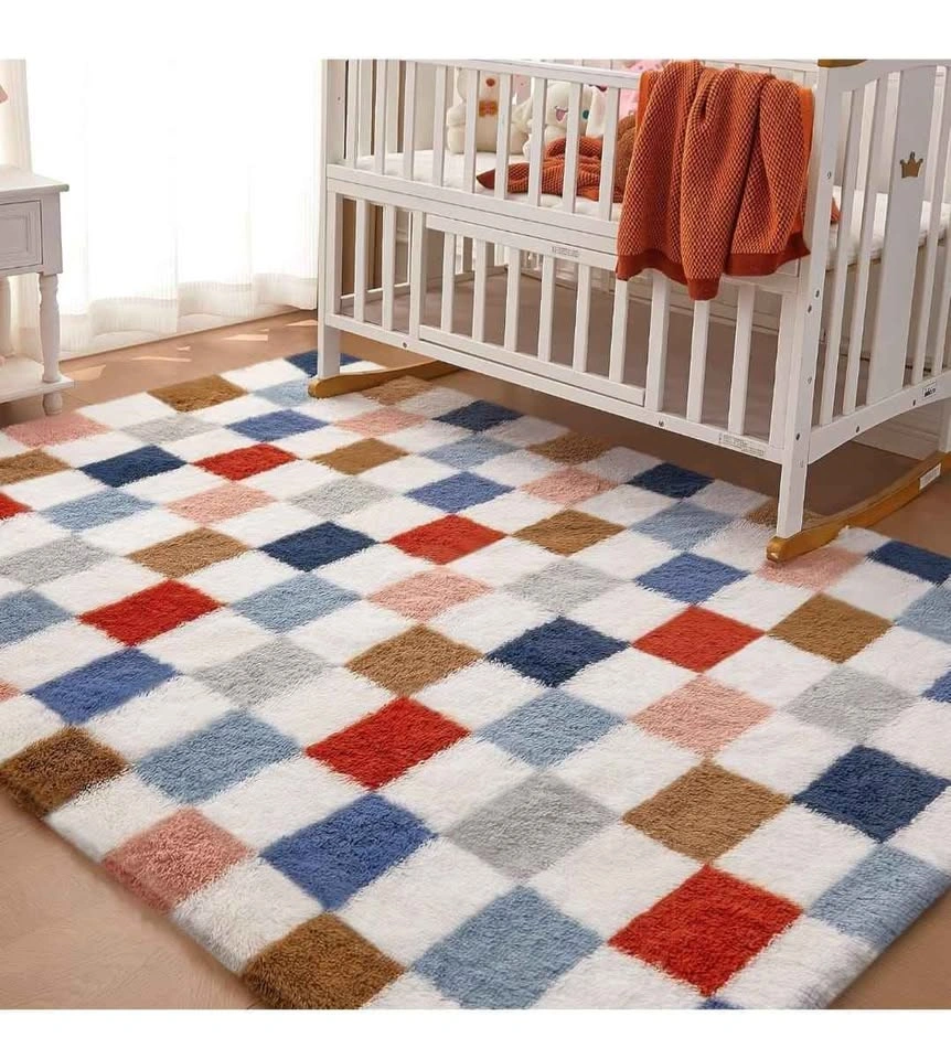 8x10 Ft Multicolor Area Rug for Living Room Classic Checkered Sh - photo 2
