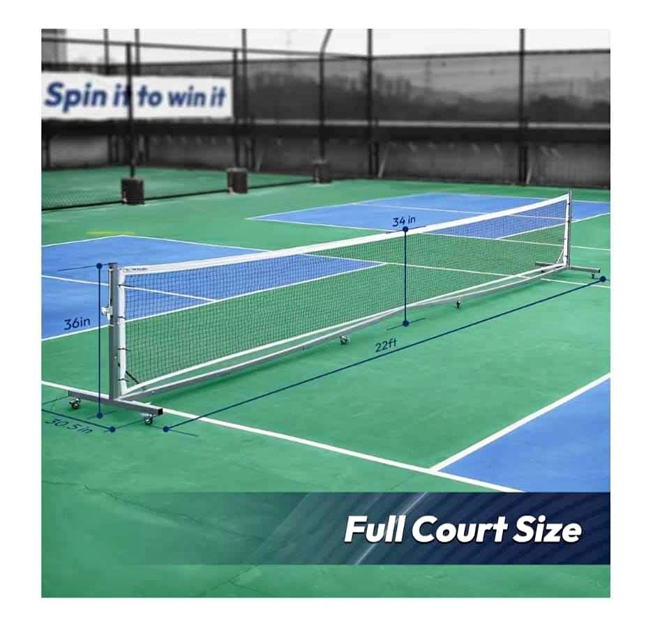 A11N Pro Pickleball Net w/ Wheels - Tournament Size