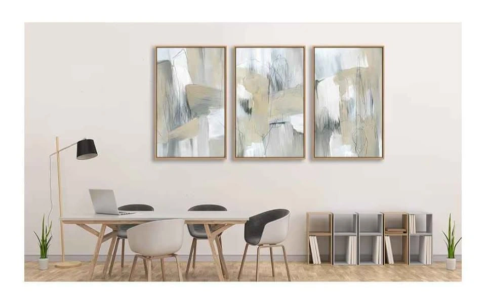 Large Framed Abstract Wall Art (3 pcs, 60x90cm) - photo 2